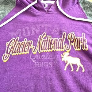 Glacier National Park Montana souvenir hooded sweatshirt Women's M Purple